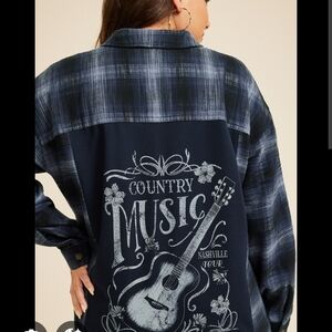 Maurices Blue Plaid Shirt